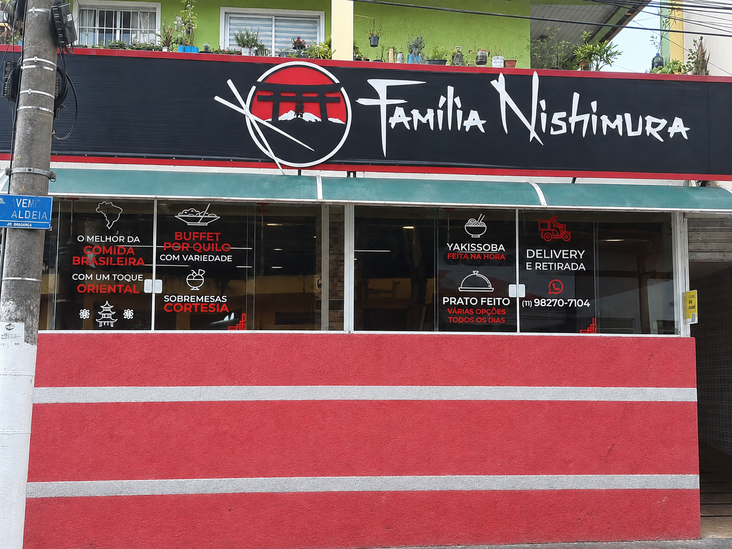Fachada do Restaurante Família Nishimura